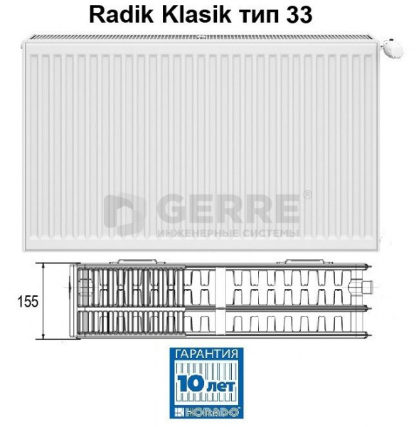 Стальной панельный радиатор Korado Radik Klasik 33-5140 RADIK KLASIK