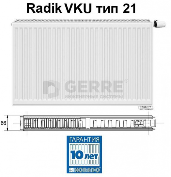 Стальной панельный радиатор Korado Radik VKU 21-5160, арт. 21050160-4PS0010 RADIK VKU
