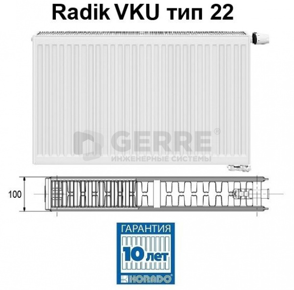 Стальной панельный радиатор Korado Radik VKU 22-6070, арт. 22060070-4PS0010 RADIK VKU