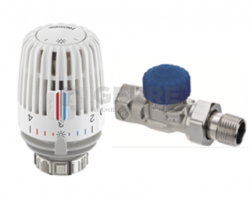 Комплект термостатического оборудования - термостатический клапан Gravity, прямой, Dn 15, бронза и термостатическая головка серии K 