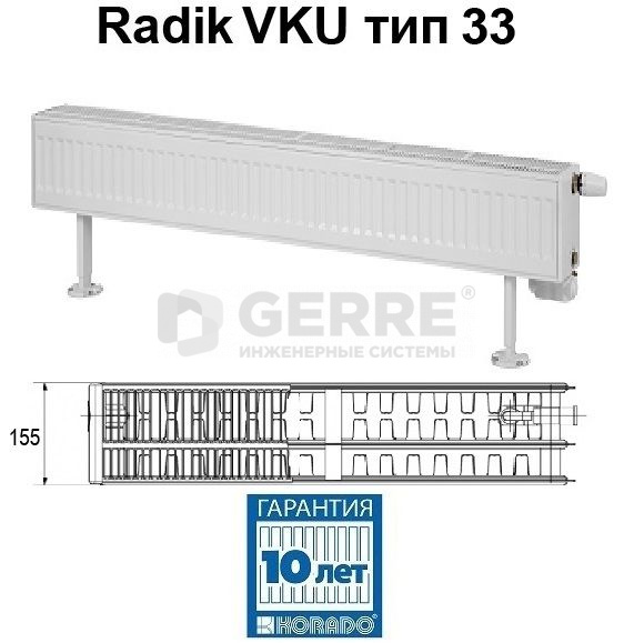 Стальной панельный радиатор Korado Radik VKU 33-2080 RADIK VKU
