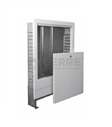 KAN-therm шкафчик встраиваемый SWPS-6, до 4 отводов, с эмалированной рамкой для коллекторной группы, с изгибом кромки рамки под углом 45° 