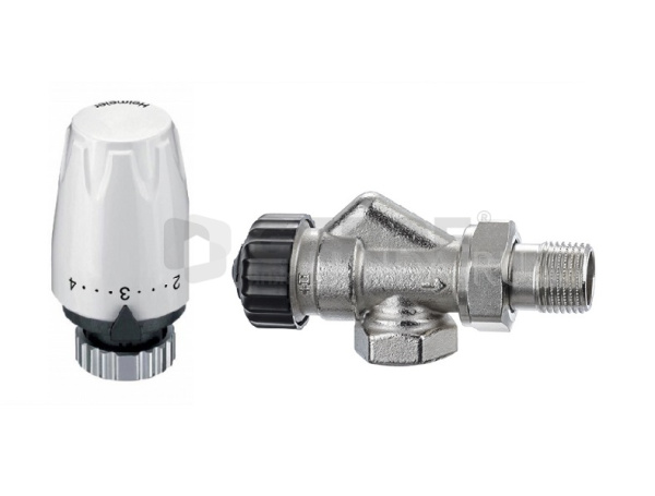 Комплект без преднастройки - осевой термостатический вентиль Heimeier Calypso (латунь) Dn 15 и термоголовка DX Комплекты термостатического оборудования Heimeier (Германия)