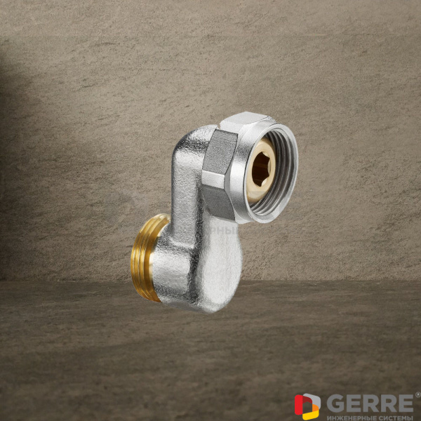S-образное резьбовое соединение G3/4"НР x G3/4"НГ, латунь, никелированное Фитинги для труб Copipe Oventrop