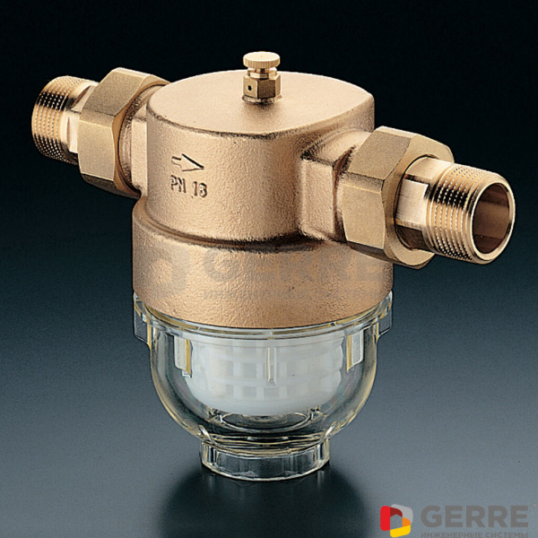 Фильтр для очистки воды "Aquanova Compact" с ВР, Ду32, 1 1/4", бронза Сетчатые фильтры