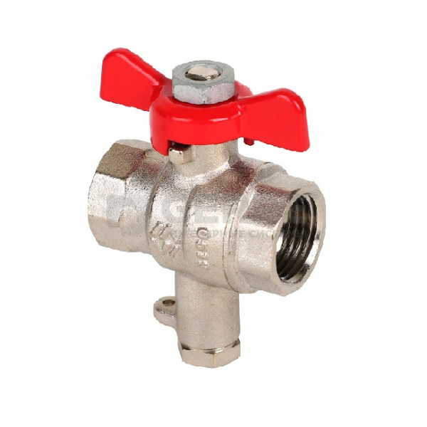 Кран шаровый ГОСТ 1/2" x 9 мм, полнопроходной для подключения термодатчика, рукоятка "бабочка" Запорная арматура MVI