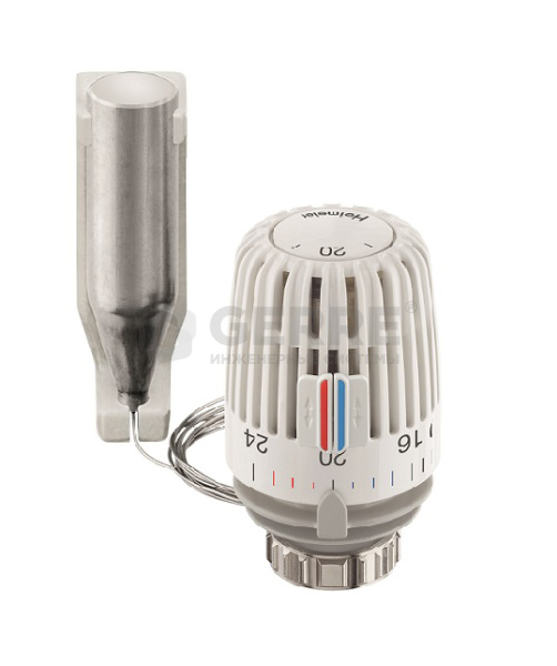 Термостатическая головка Heimeier К, с дистанционным датчиком, 0-28°C, настройка 1-5, длина трубки 2.0 м, белая Термостатические головки Heimeier (Германия)