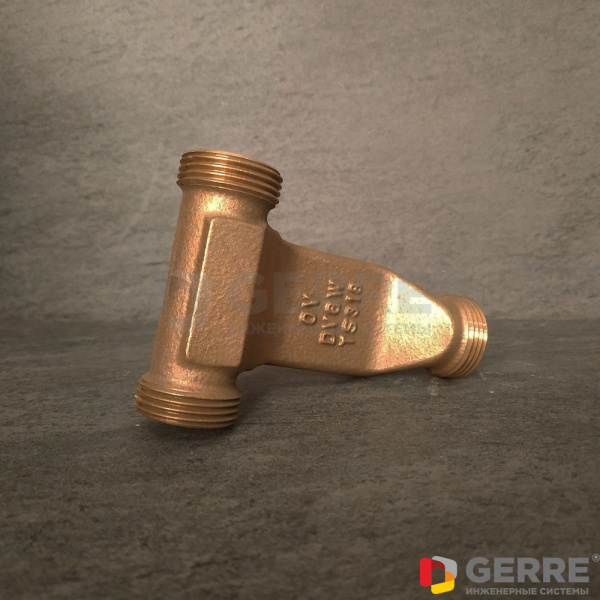 Cofit S тройник с обводным участком бронза, G 3/4"НР x G 3/4"НР x G 3/4"НР Oventrop