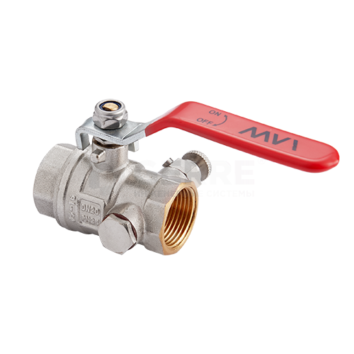 Кран шаровый с дренажем и воздухоотводчиком MVI 1" внутренняя-внутренняя, ручка Запорная арматура MVI