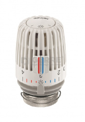 Термостатическая головка Heimeier К, для общественных мест, с предохранительным кольцом, 6-28°C, настройки 1-5, белая 