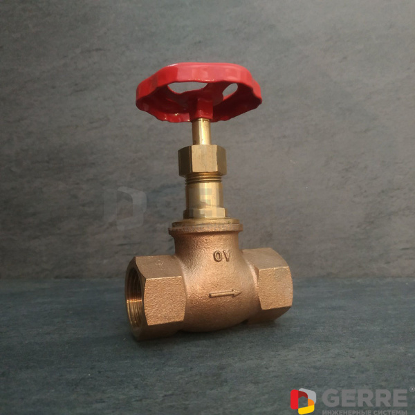 Вентиль с прямой посадкой шпинделя Ду 32, R 1 1/4 ВР, PN 16, бронза Oventrop