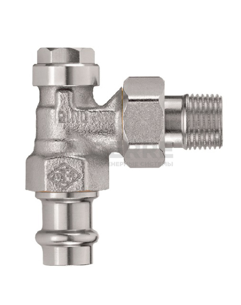 Радиаторный запорно-регулирующий клапан Heimeier Regulux, угловой, Dn 15, с пресс-фитингом Viega 15 мм Запорные радиаторные клапаны Heimeier (Германия)