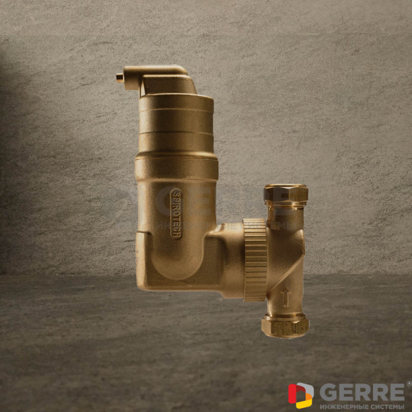 Сепаратор микропузырьков Spirovent Vertical/110°C/ M 22/ латунь SpiroVentHome