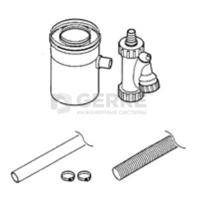 Горизонтальный элемент дымохода DN60/100 для отвода конденсата - Buderus Buderus