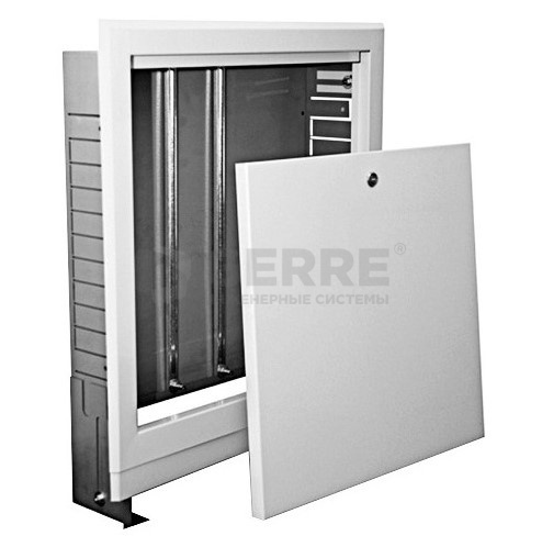 KAN-therm шкафчик встраиваемый SWPSE-4, до 2 отводов, с эмалированной рамкой для коллекторной группы, с изгибом кромки рамки под углом 45° Комплектующие для теплых полов KAN-therm (Польша)