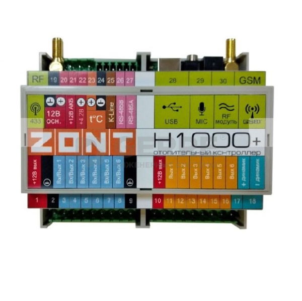 ZONT H-1000+ -  Универсальный GSM / Wi-Fi контроллер Термостаты и контроллеры ZONT 