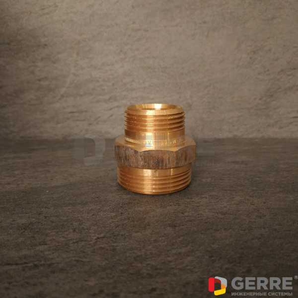 Cofit S двойной ниппель редукционный, бронза, G 1 1/4" НР x G 3/4" НР Oventrop