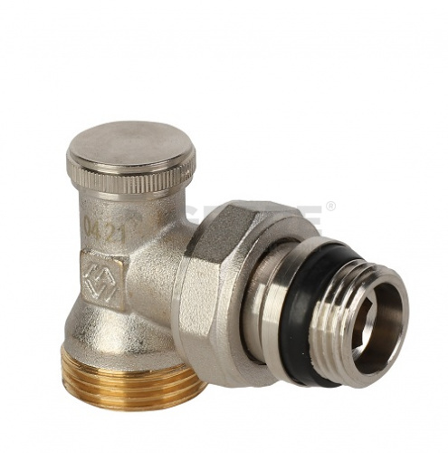 Клапан настроечный угловой с самоуплотняющимся кольцом MVI 1/2" с выходом под евроконус Запорная арматура MVI