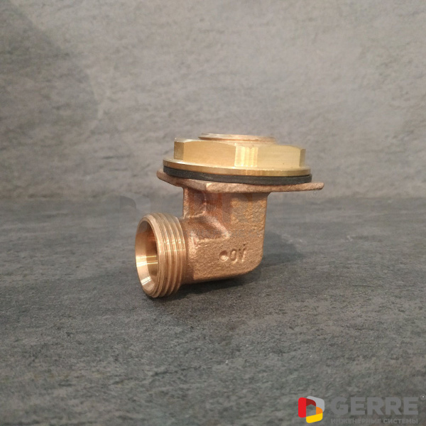 Cofit S выпускное колено встроенного смывного бачка с крепежным комплектом G3/4",G3/4"НРxRp1/2",бронза Oventrop