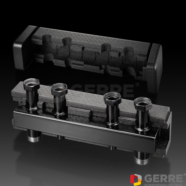 Распределительная гребенка для Regumat Ду 32 с шаровым краном перед насосом на 5 отопительных контуров Обвязка для котлов Regumat