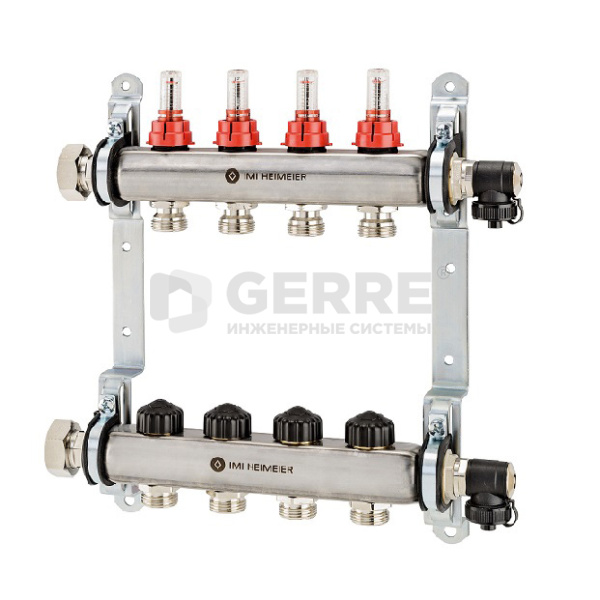 Распределительный коллектор Heimeier Dynalux, 3 контура Коллекторы для напольного отопления Heimeier (Германия)