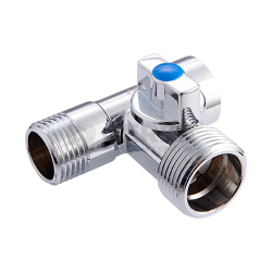 Кран-тройник для подключения сантехнических приборов MVI 1/2&quot;x3/4&quot;x1/2&quot; внутренняя-наружная-наружная 