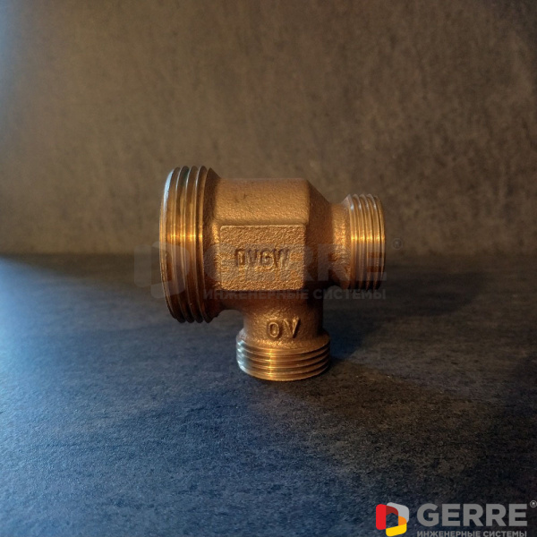 Cofit S тройник бронза, G 1 1/4"НР x G 3/4"НР x G 1 1/4"НР Oventrop
