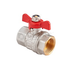 Кран шаровый полнопроходной MVI 3/4&quot; внутренняя-внутренняя, бабочка 