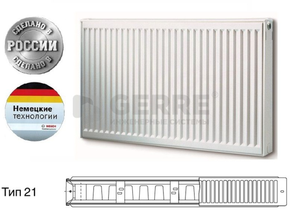 Стальной панельный радиатор Buderus Logatrend K-Profil 21/300/900 Buderus logatrend K-Profil тип 21