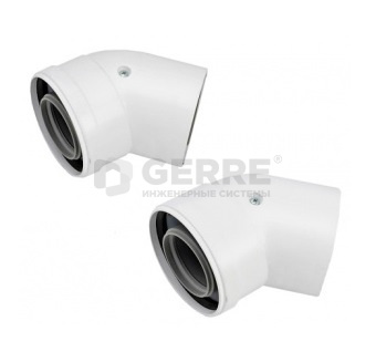 Колено Viessmann LAS DN 60/100 мм, 45° - 2 шт Дымоходы Viessmann 