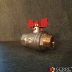 Шаровой кран с плоским уплотнением, Ду25 G1ВР x G1 НР 