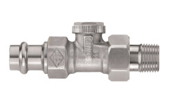 Радиаторный запорно-регулирующий клапан Heimeier Regutec, проходной, Dn 15 (1/2&quot;), с пресс-фитингом Viega 