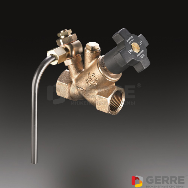 Вентиль Aquastrom KFR, Ду32, Rp 1 1/4" x Rp 1 1/4" со сливным штуцером Oventrop