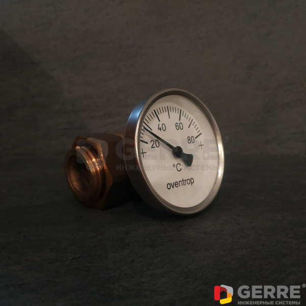 Монтажное шасси термометра Ду20, 1", с термометром (20-80 C) Запчасти для трехходовых вентилей Oventrop