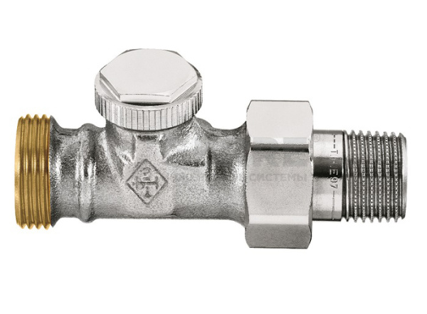 Радиаторный запорно-регулирующий клапан Heimeier Regutec, проходной, Dn 15 (1/2"), с наружной резьбой G3/4" Запорные радиаторные клапаны Heimeier (Германия)