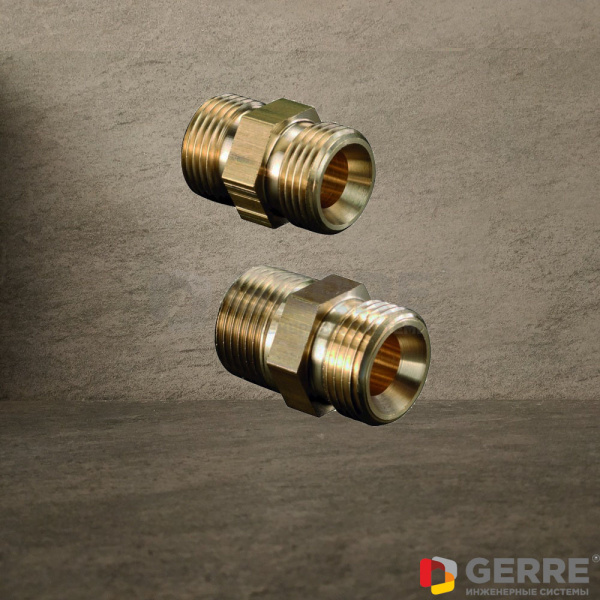 Двойной ниппель "Ofix-Oil" 3/8"НР с внутренним конусом * 1/8"НР Oventrop