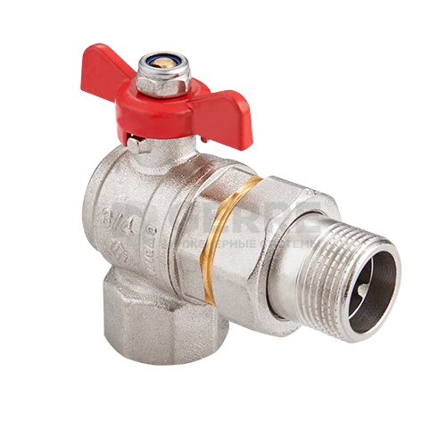 Кран шаровый угловой полнопроходной с полусгоном MVI 1/2" внутренняя-наружная, бабочка Запорная арматура MVI