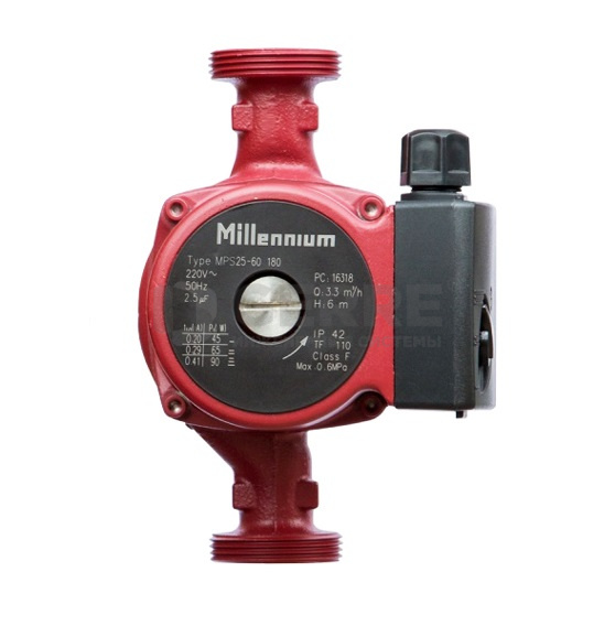 Насос  циркуляционный Millennium MPS 32-80 (180 мм) с соединительными гайками Циркуляционные насосы Millennium