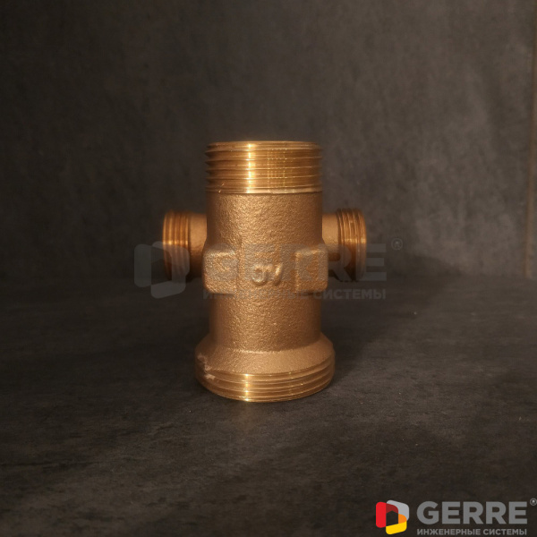 Cofit S крестовидное соединение G1" x G1" x G3/4" x G3/4", латунь Oventrop