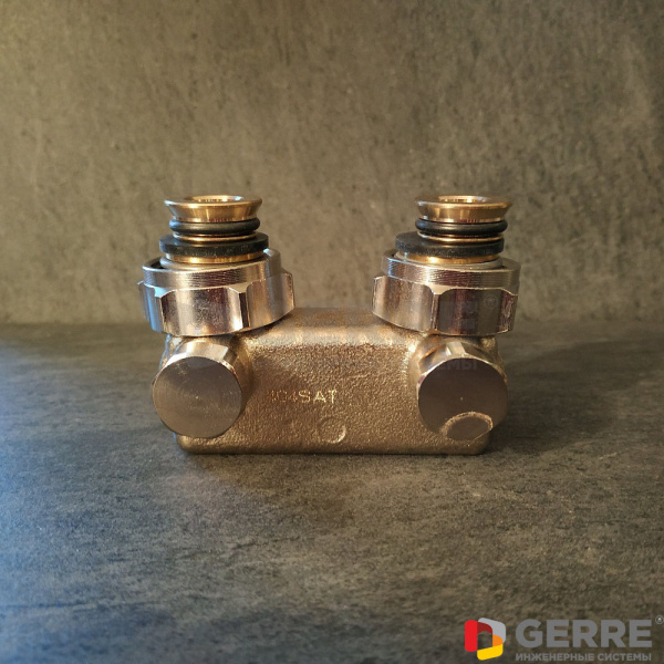 Перепускной узел 3/4"НГx3/4"НР, угловой, никелированный Multiflex