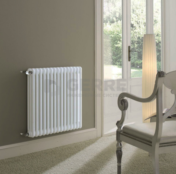 Радиатор стальной трубчатый Irsap TESI, высота 500, 3 трубки, 26 секций, подключение Т25, цвет белый (новый арт. RR305002601A425N) Стальные трубчатые радиаторы Irsap Tesi (Италия)