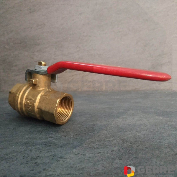 Кран шаровый, с рычажной рукояткой Ду 40, с обеих сторон 1 1/2" ВР, из латуни Краны шаровые Optibal