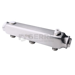 Коллектор из нержавеющей стали MVI, м\ц 100мм, 1&quot;x1/2&quot;, 2 выхода 