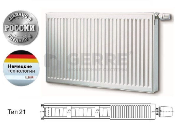 Стальной панельный радиатор Buderus Logatrend VK-Profil 21/300/1200 Buderus logatrend VK-Profil тип 21