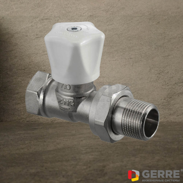 Вентиль с ручным приводом серии "HRV" Ду10, 3/8", проходной, укороченный, с преднастройкой Вентили термостатические