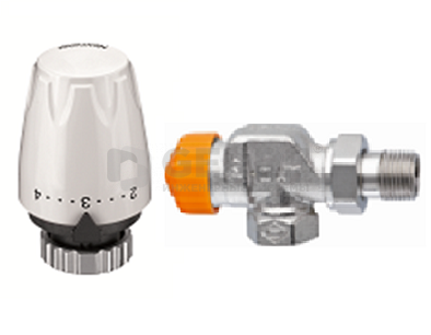 Комплект - термостатический клапан с автоматическим ограничителем расхода Eclipse, осевой, Dn 15 и термостатическая головка серии DX Комплекты термостатического оборудования Heimeier (Германия)