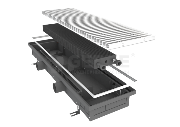 Techno Air KVVZ 250-85-3900 - внутрипольный конвектор с воздухоотводами 