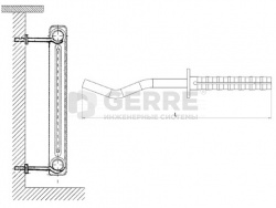 Дюбельный кронштейн 12-260 мм (для радиаторов Kalor и Bohemia глубиной 220 мм)