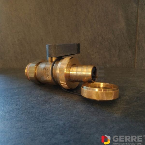 Optiflex шаровой кран, латунь Ду15,1/2"НР, со штуцером для шланга и колпачком Запчасти для гребенок Multidis