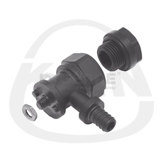 Отвод фиксируемый из PPSU (водорозетка) с короткой полимерной заглушкой, 18 х 2,5 G1/2 